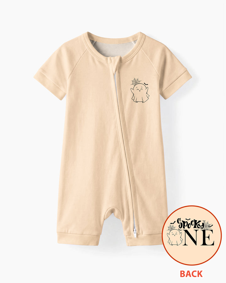 Spooky One Birthday First Birthday Halloween Bamboo Shorty Zippy