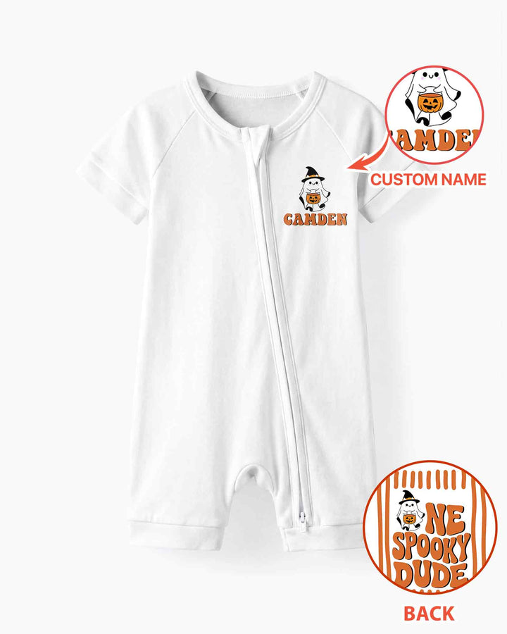 Personalized One Spooky Dude Halloween Birthday Bamboo Shorty Zippy