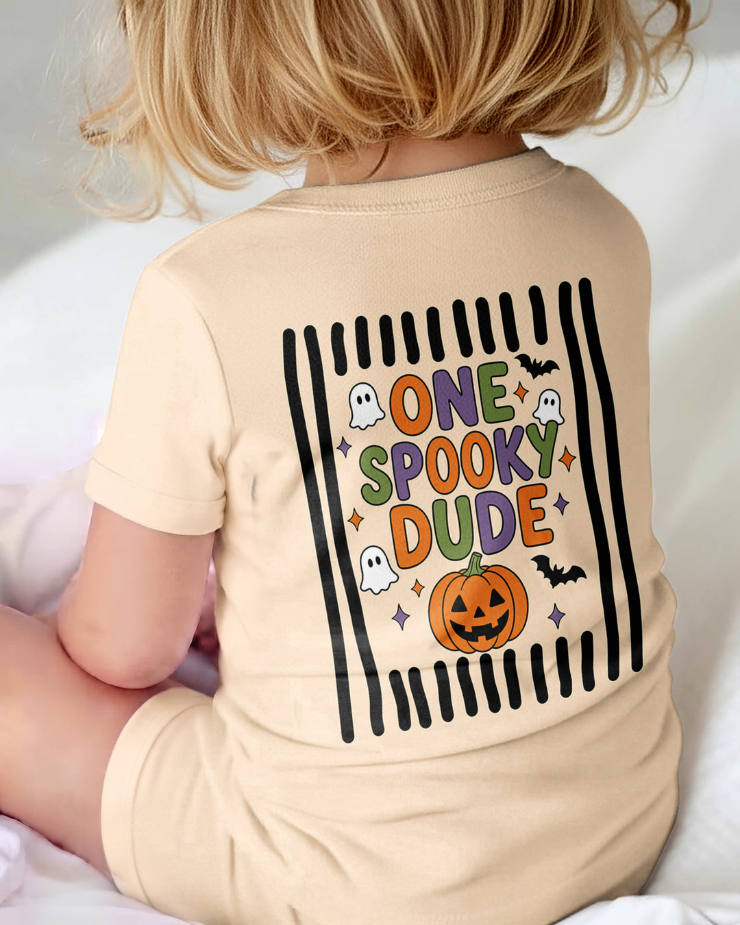Personalized Halloween First Birthday Baby One Spooky Dude  Bamboo Shorty Zippy
