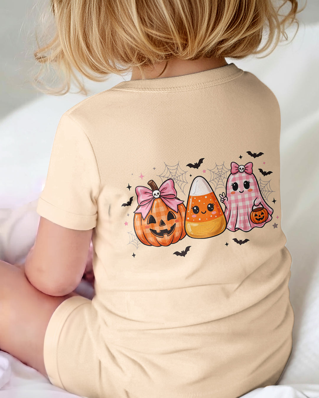 Personalized Spooky Baby Pink Halloween Bamboo Shorty Zippy