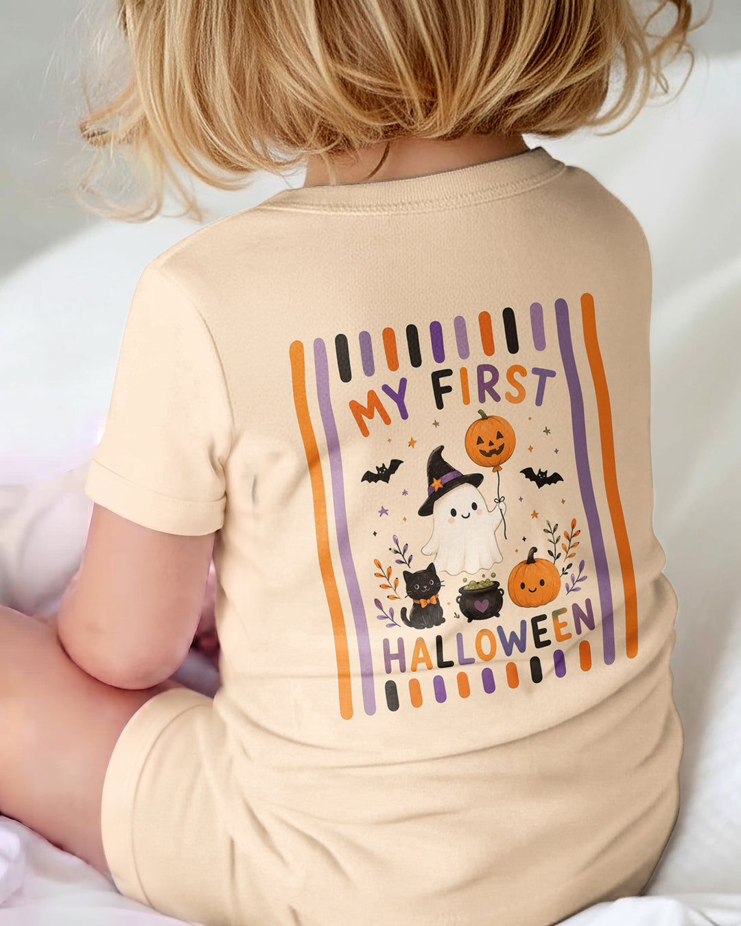Personalized Name 1st Halloween Ghost Bamboo Shorty Zippy