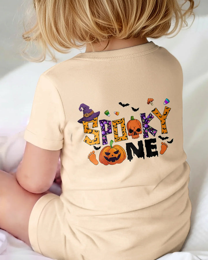 Personalized Spooky One First Birthday Halloween Bamboo Shorty Zippy