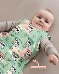 Custom Name Minty Farm And A Tiny Chick Bamboo Sleep Bag