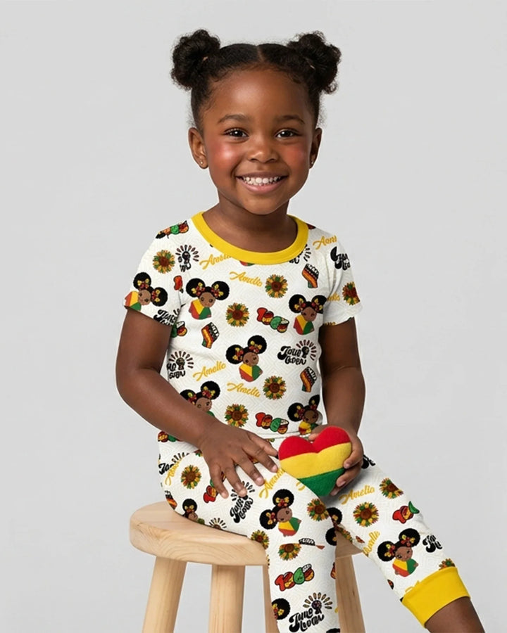 Zweiteiliges, kurzärmliges Pyjama-Set mit Marienkäfern