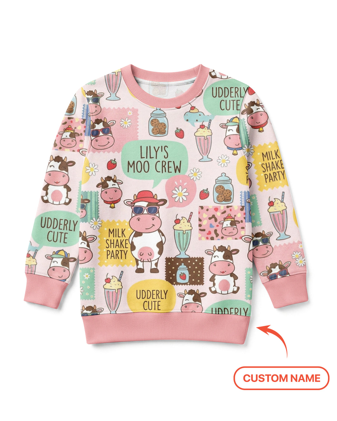 Custom Name The Milkshake Secret Society Bamboo Crewneck Sweatshirt