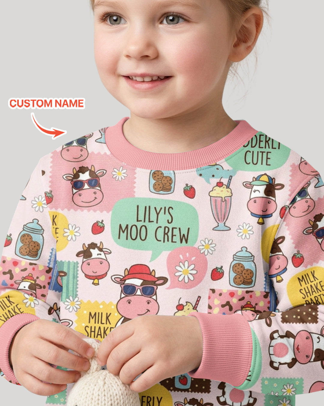 Custom Name The Milkshake Secret Society Bamboo Crewneck Sweatshirt