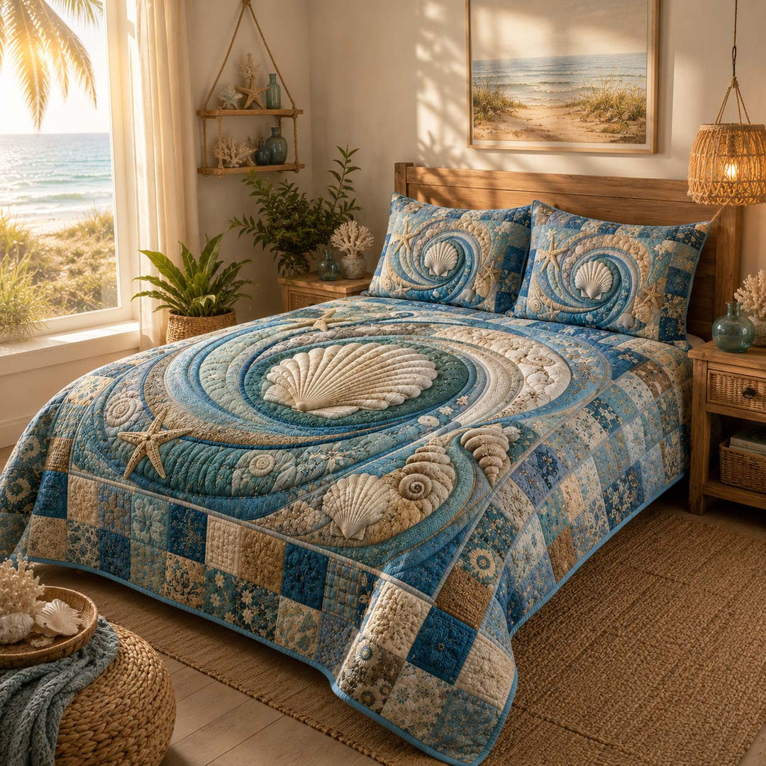 Sandy Shores Bamboo Quilt Bedding Set