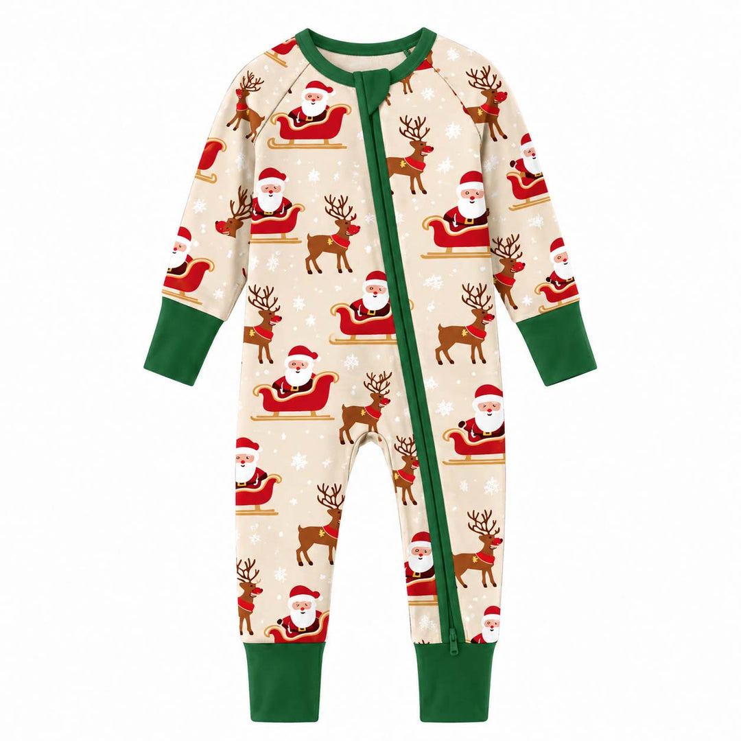 Santa and Reindeer Christmas Bamboo Convertible Zippy