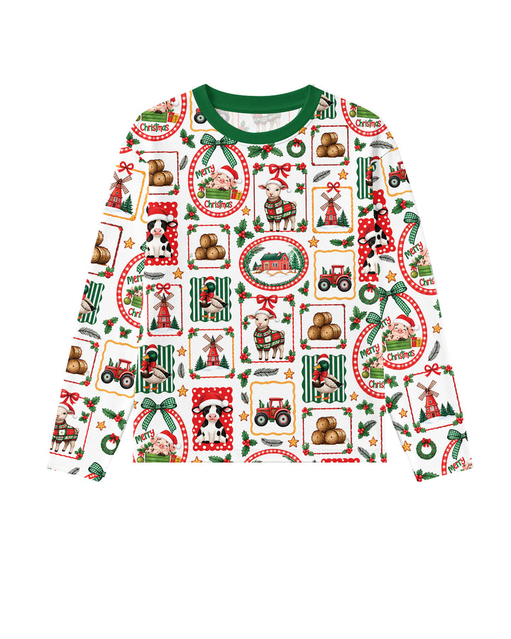 Christmas Farm Animals Bamboo Men's Pajama Set