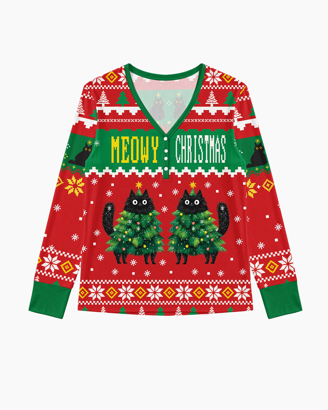 Meowy Christmas Bamboo Women Pajama Set