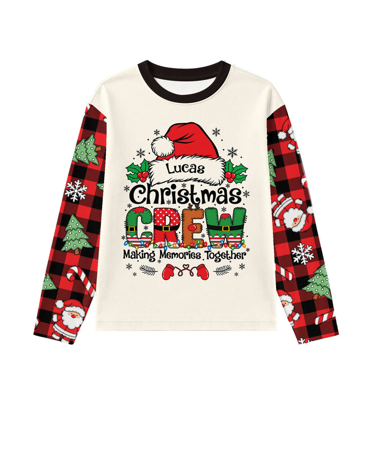 Custom Name Family Matching Christmas Crew Making Memories Together Bamboo Men's Pajama Set