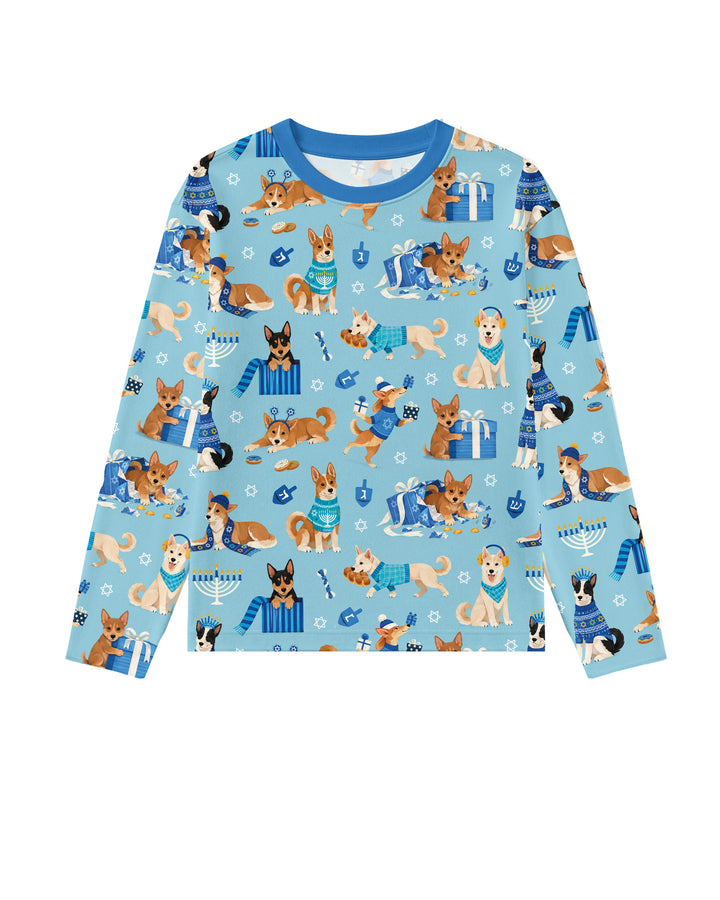 Hannukkah Protected by A Canaan Dog Bamboo Men's Pajama Set