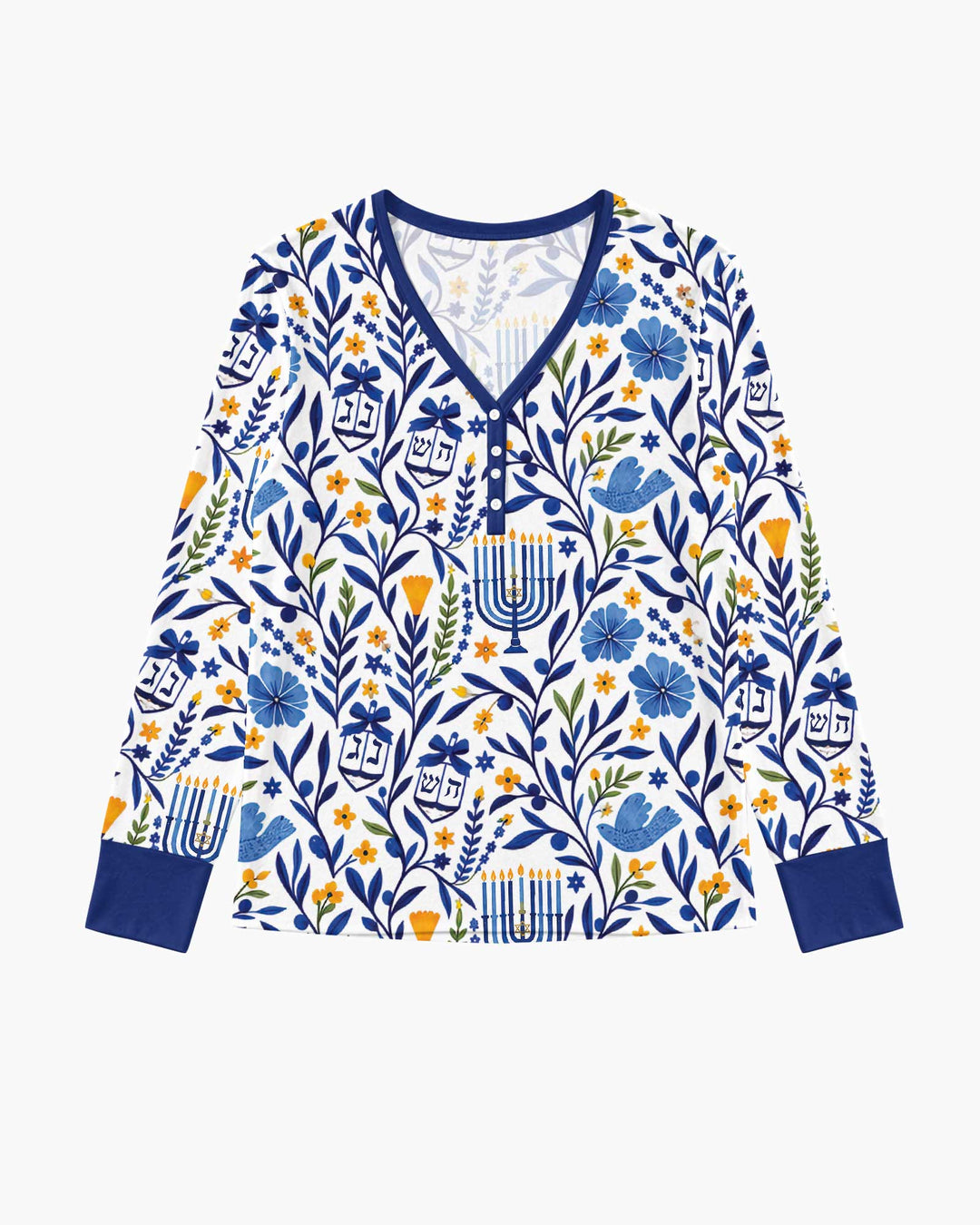 Hanukkah Toile Bamboo Women Pajama Set