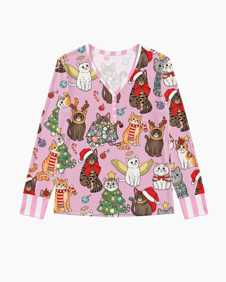 Christmas Kitty Wonderland Bamboo Women Pajama Set