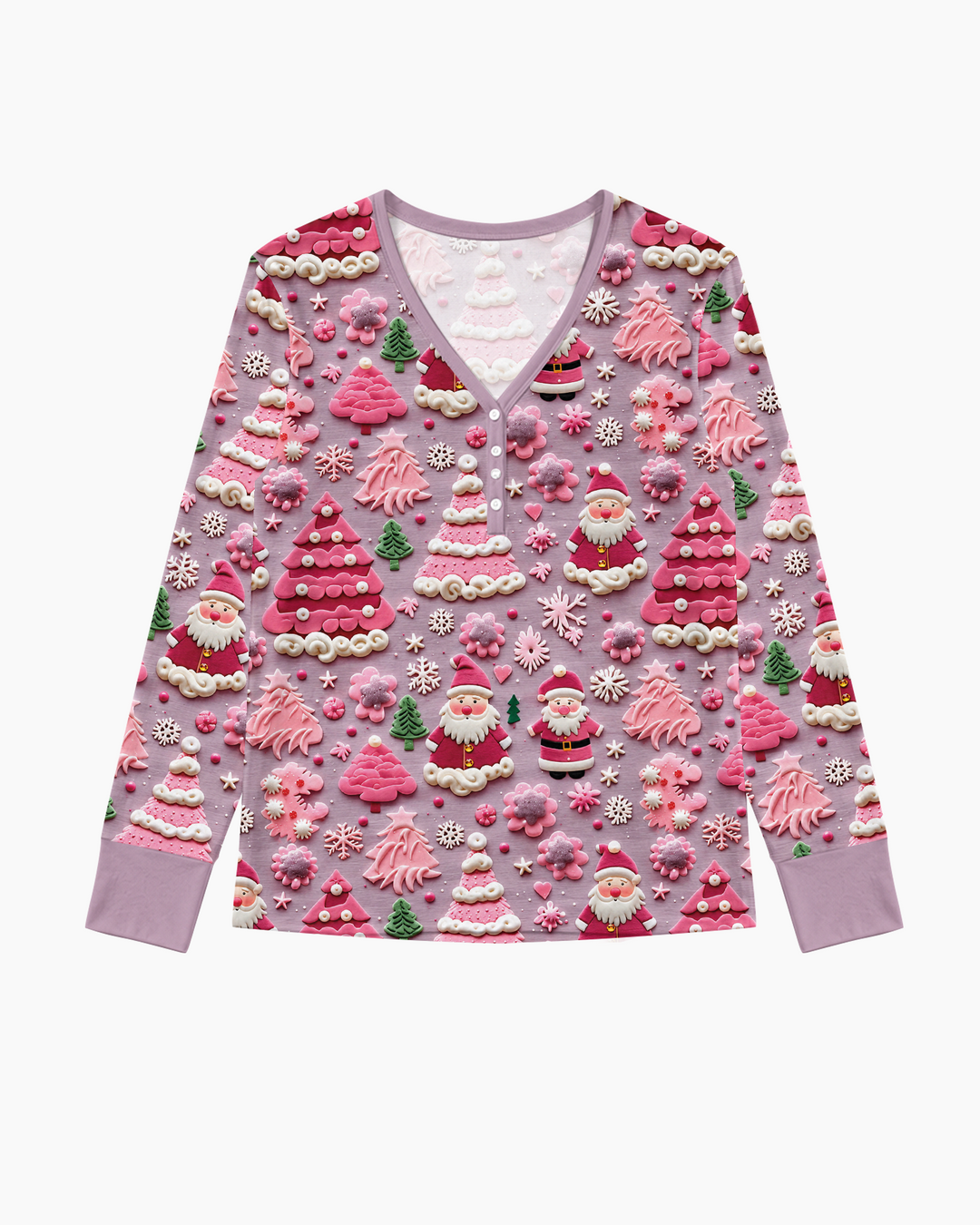 Pink Snowmen Bamboo Women Pajama Set