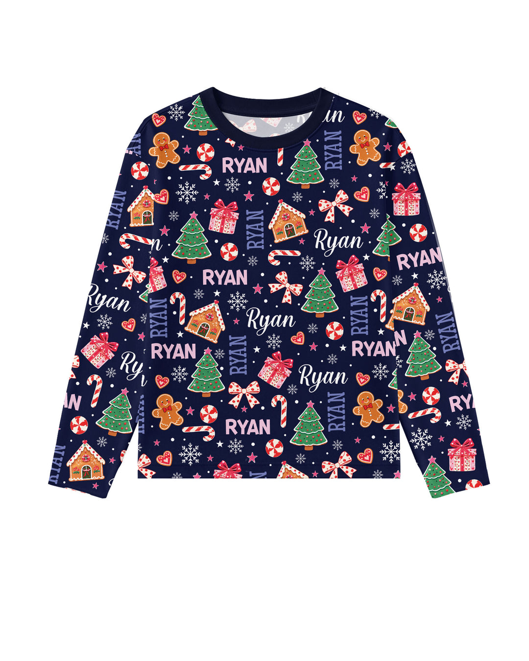 Custom Name Christmas Crew Family Matching Bamboo Men's Pajama Set