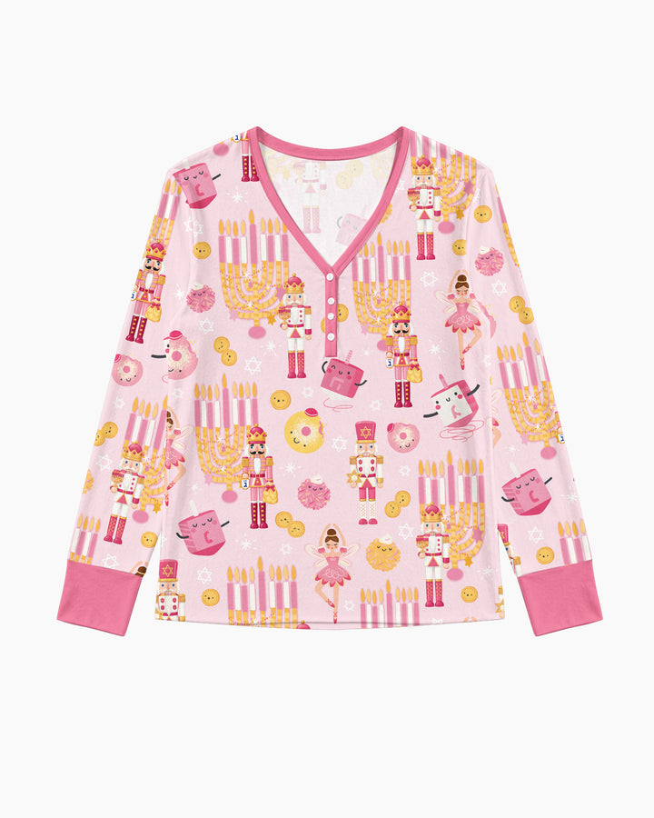 Hanukkah Nutcracker King Family Matching Bamboo Women Pajama Set