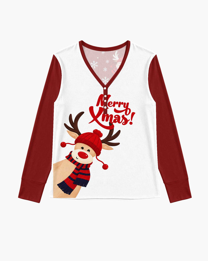 Merry Reindeer Nights Bamboo Women Pajama Set