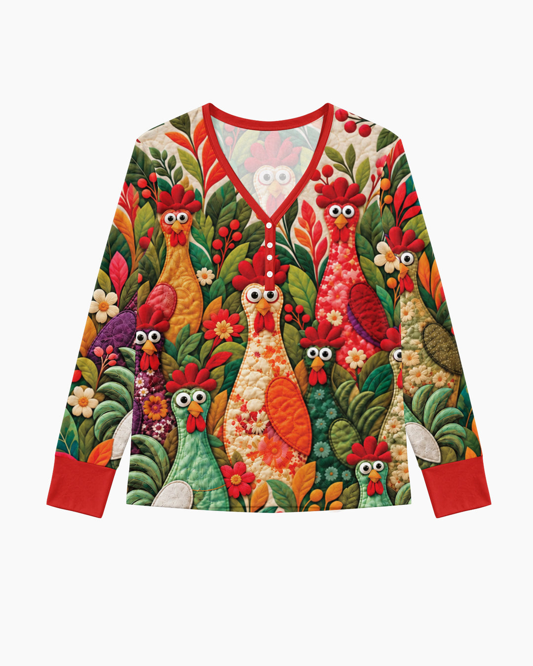 Funny Chicken Bamboo Women Pajama Set