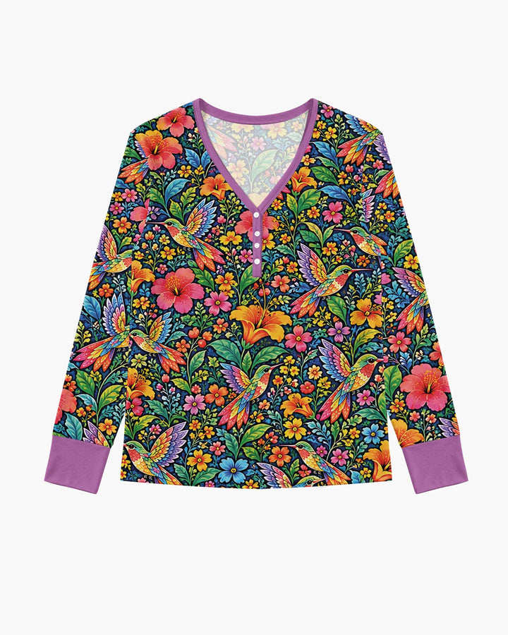 Hummingbird Paradise Bamboo Women Pajama Set