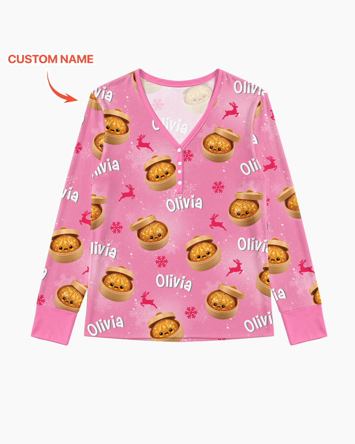 Christmas Cutie Dumpling Bamboo Women Pajama Set