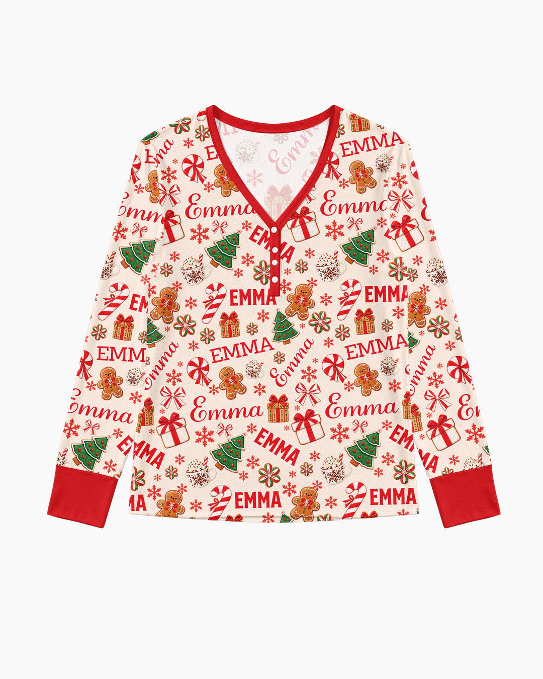 Merry Christmas Custom Name Bamboo Women Pajama Set