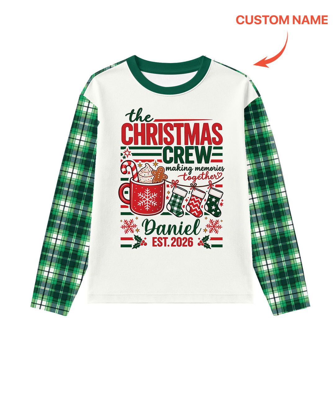 The Christmas Crew Custom Name Bamboo Men's Pajama Set