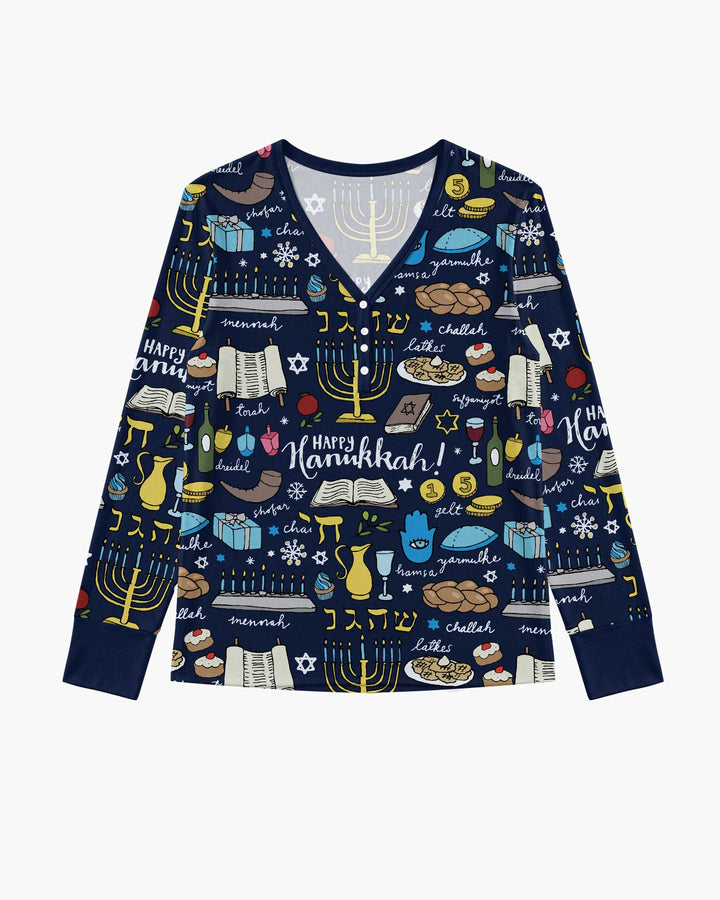 Happy Hanukkah 2026 Bamboo Women Pajama Set