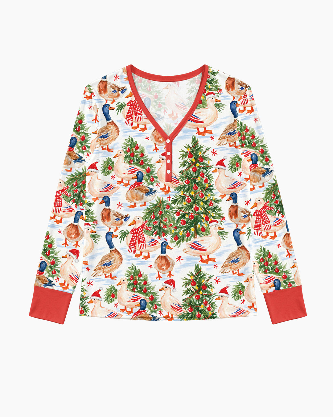 Christmas and Duck Bamboo Women Pajama Set