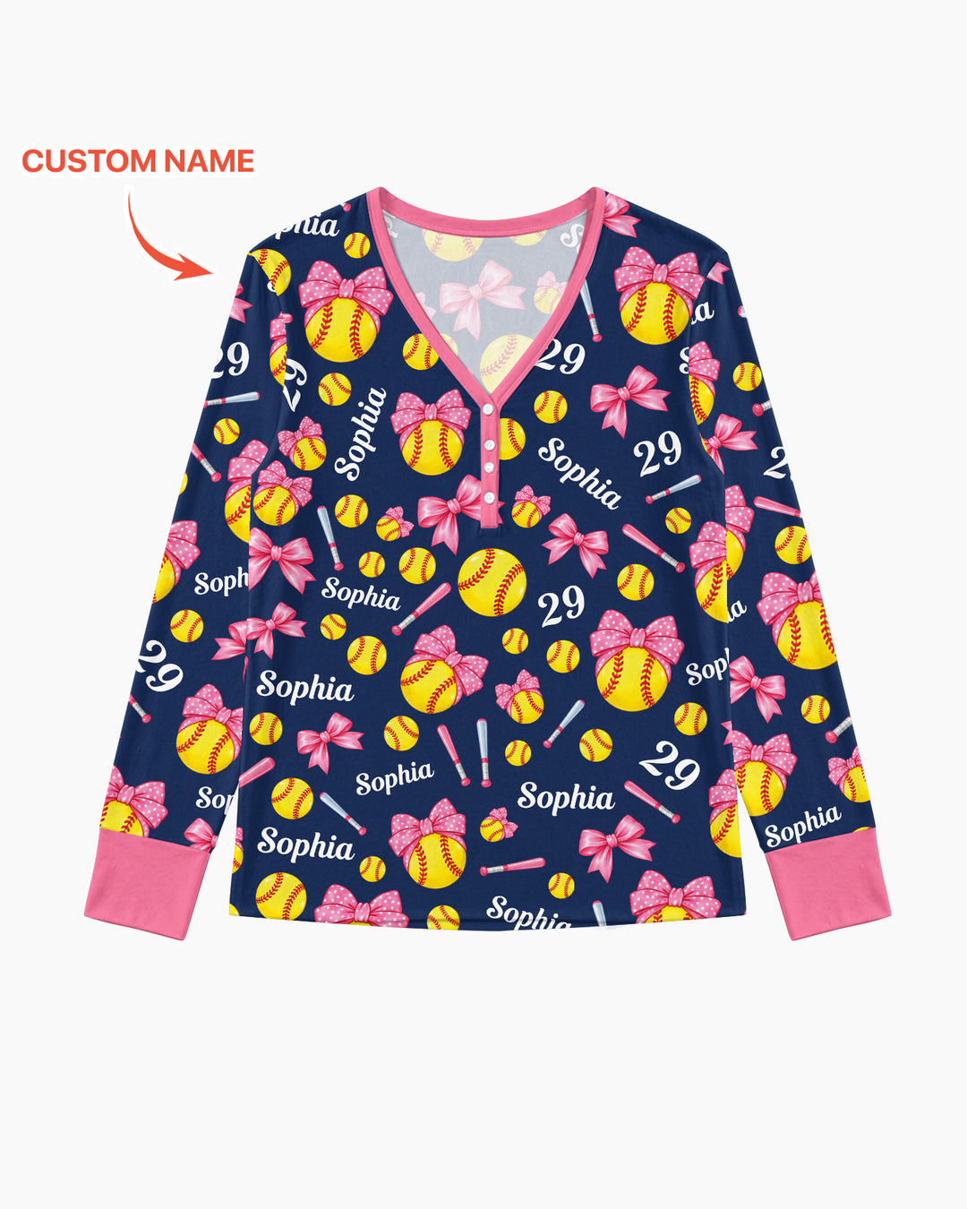 Little Softball Star Bamboo Women Pajama Set