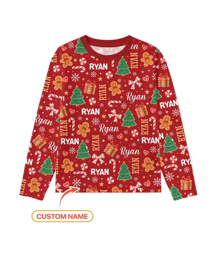 Custom Name Christmas Crew Family Matching Bamboo Men's Pajama Set