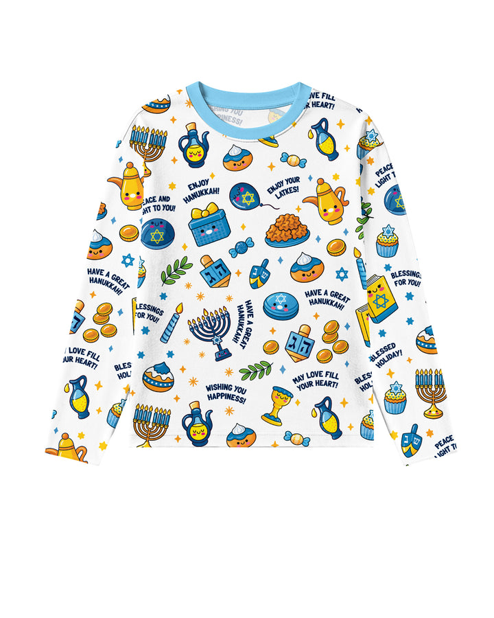 Kawaii Menorah Holiday Bamboo Men's Pajama Set