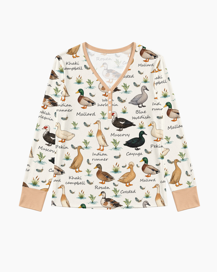 Farm Duck Species Bamboo Women Pajama Set