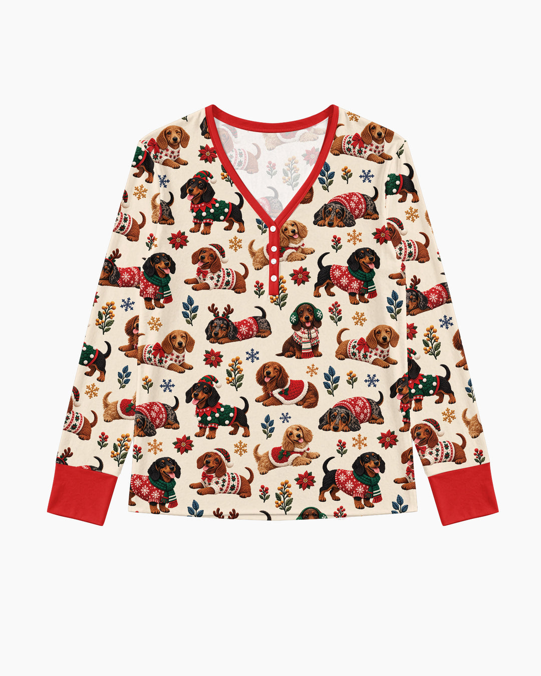 Dachshund Christmas Bamboo Women Pajama Set