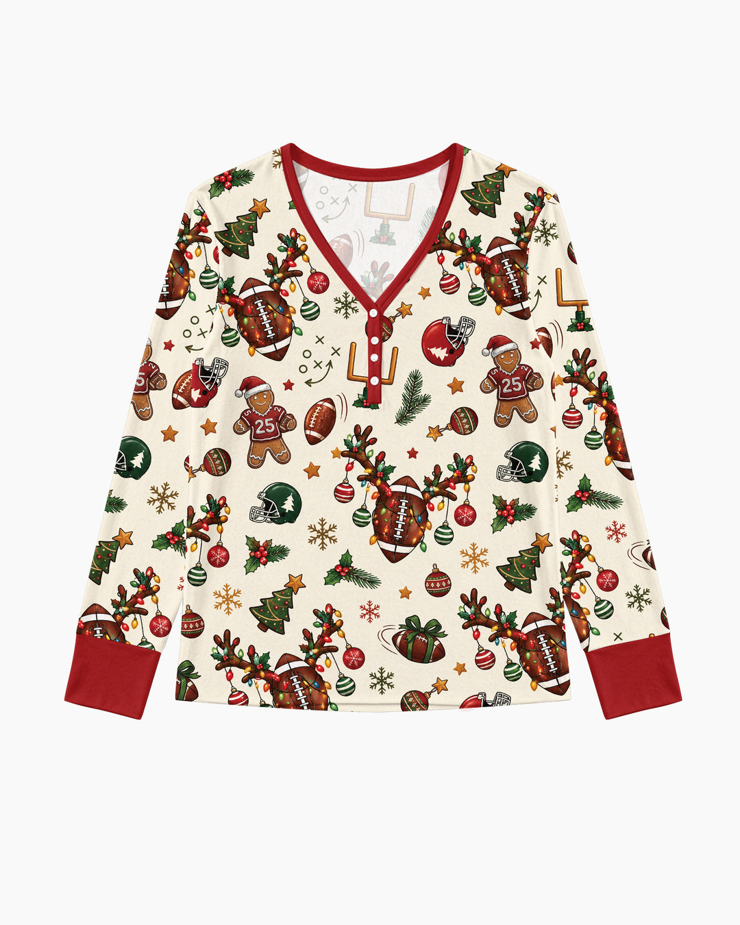 Football Christmas Merry Kickmas Bamboo Women Pajama Set