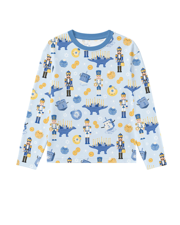 Hanukkah Nutcracker King Family Matching Bamboo Men's Pajama Set