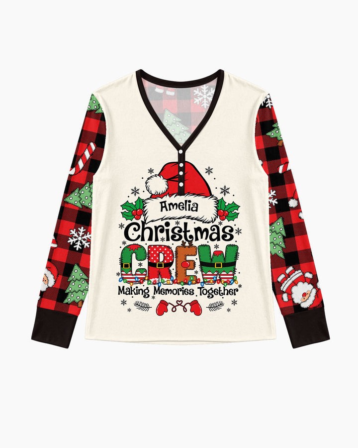 Custom Name Family Matching Christmas Crew Making Memories Together Bamboo Women Pajama Set