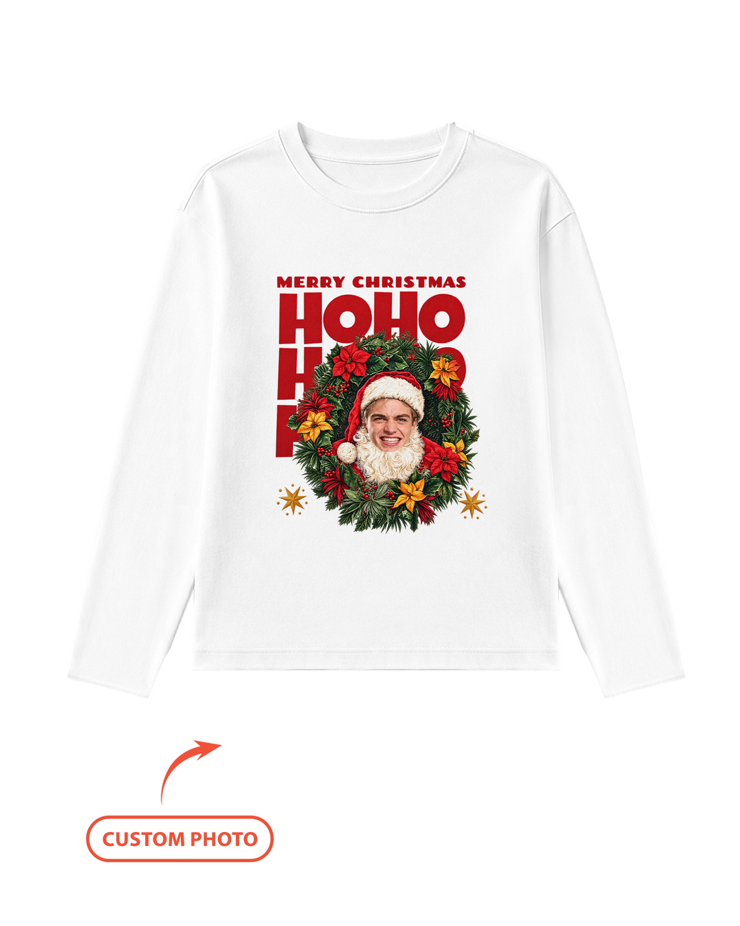 Personalized Photo Christmas Santa Bamboo Men's Pajama Set