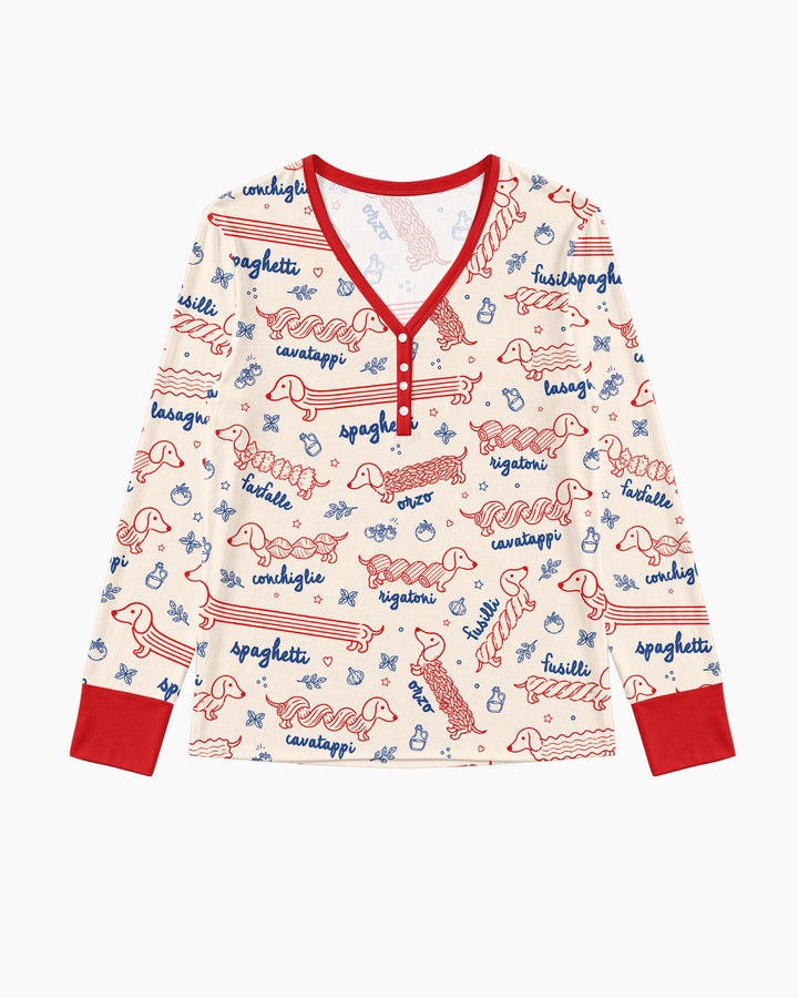Dachshund Spagetti Bamboo Women Pajama Set