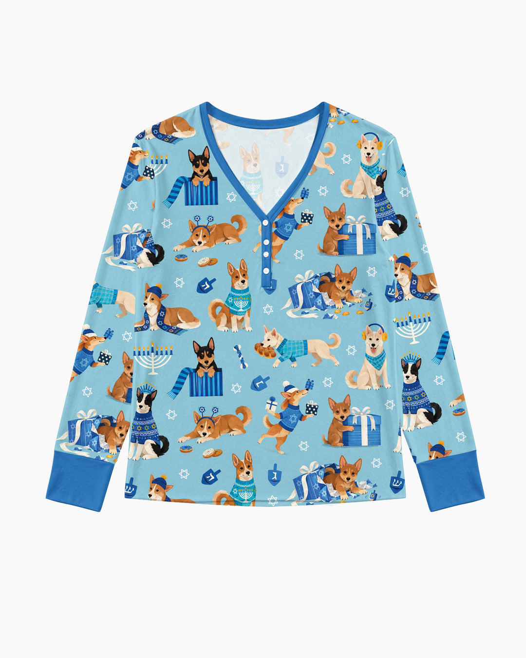 Hannukkah Protected by A Canaan Dog Bamboo Women Pajama Set