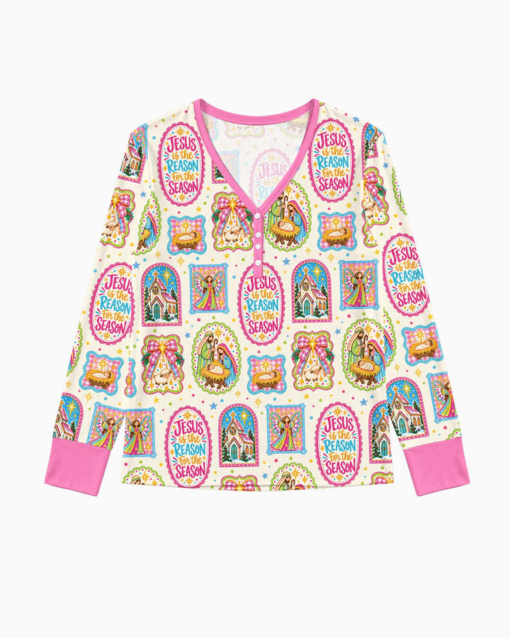 Nativity Jesus Is The Reason Bamboo Women Pajama Set