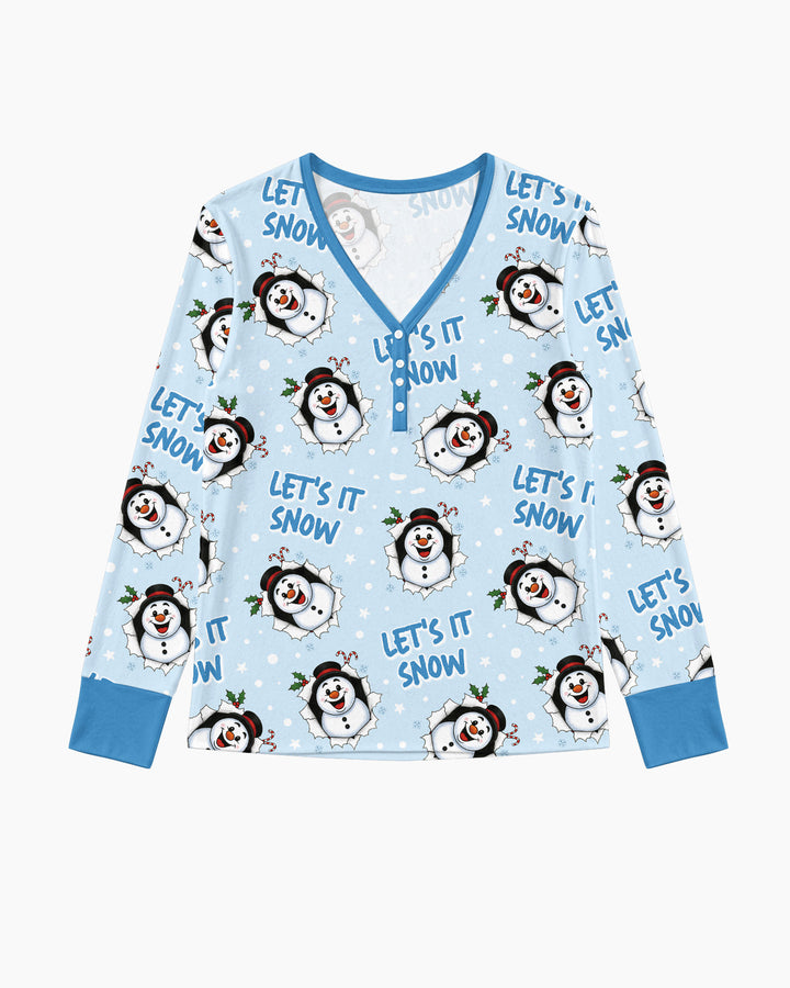 Funny Snowman Bamboo Women Pajama Set
