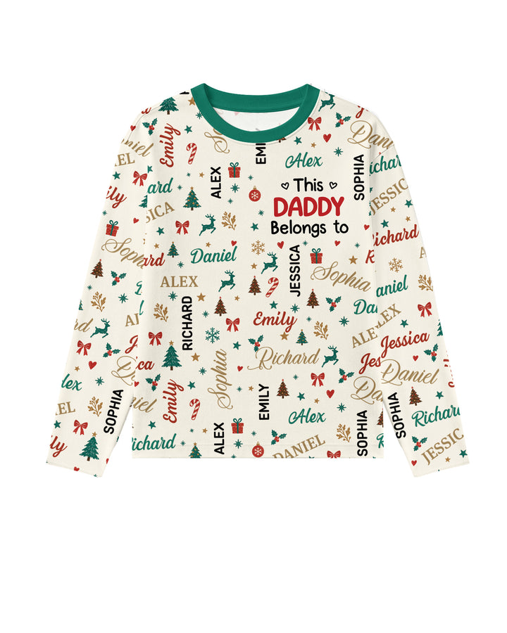 Custom Daddy Christmas Belongs To Bamboo Men's Pajama Set