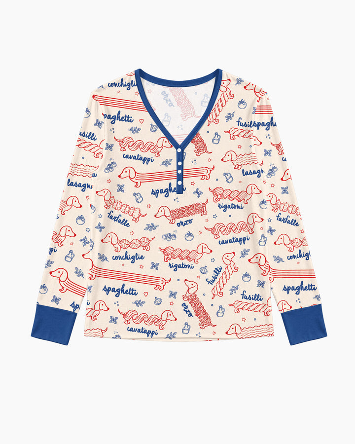 Dachshund Spagetti Bamboo Women Pajama Set