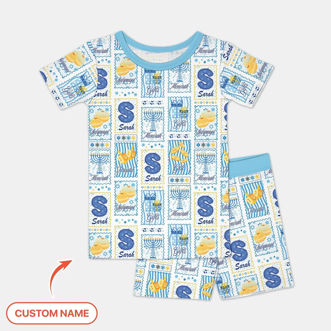 Zweiteiliges Pyjama-Set mit kurzen Ärmeln und Shorts im Sommer-Design