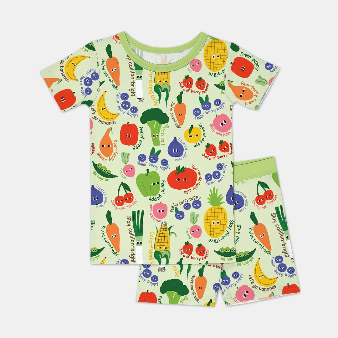 Template Zweiteiliges Pyjama-Set mit kurzen Ärmeln und Shorts