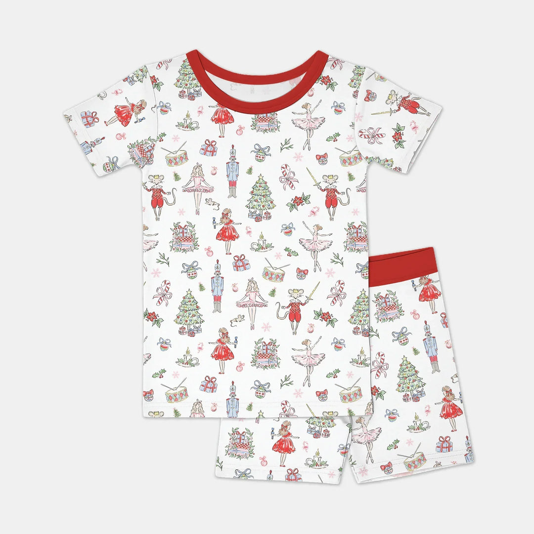 Zweiteiliges Pyjama-Set mit kurzen Ärmeln und Shorts im Sommer-Design