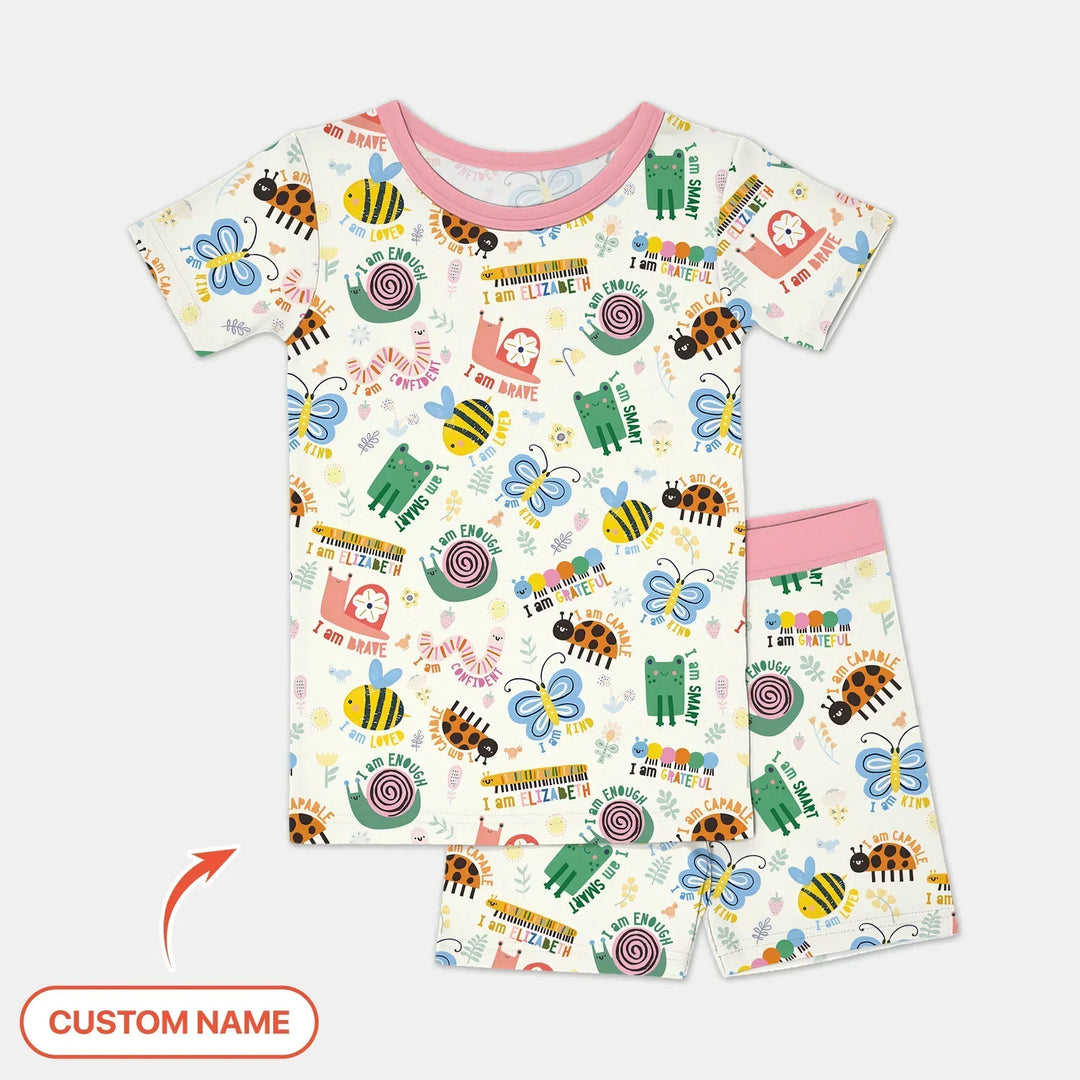 Zweiteiliges Pyjama-Set mit kurzen Ärmeln und Shorts im Sommer-Design