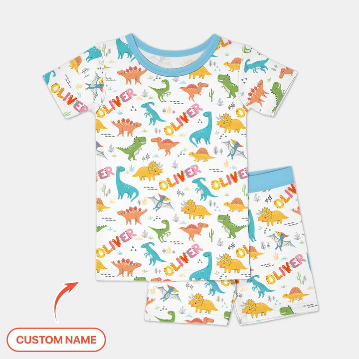 Zweiteiliges Pyjama-Set mit kurzen Ärmeln und Shorts im Sommer-Design