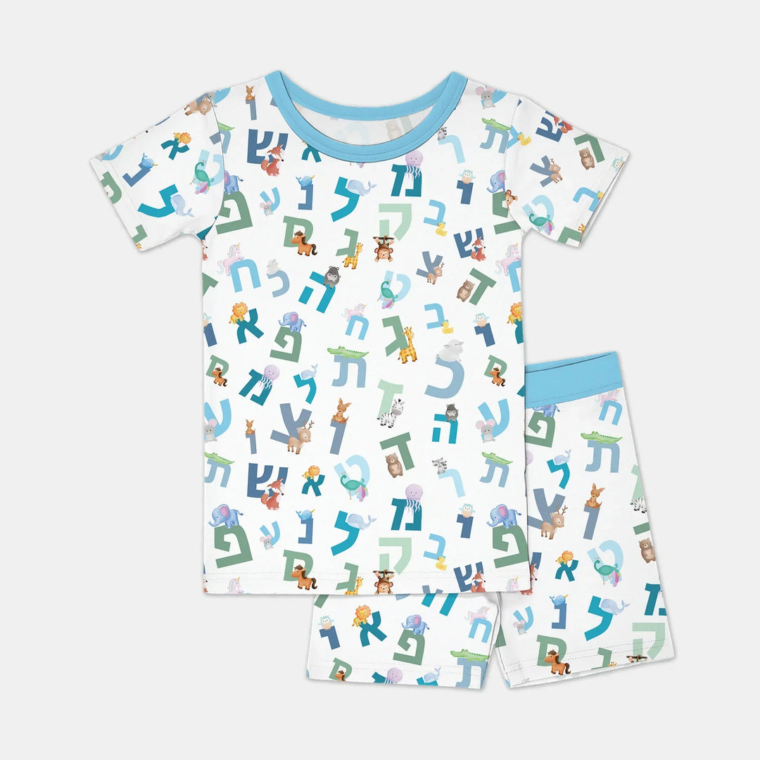 Template Zweiteiliges Pyjama-Set mit kurzen Ärmeln und Shorts